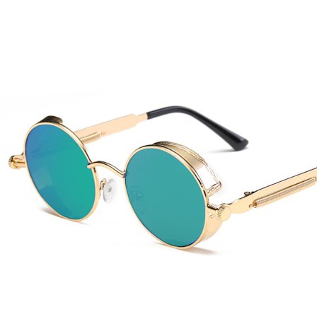 Vintage Steampunk Retro Metall Rund Cirkel Ram Glasögon