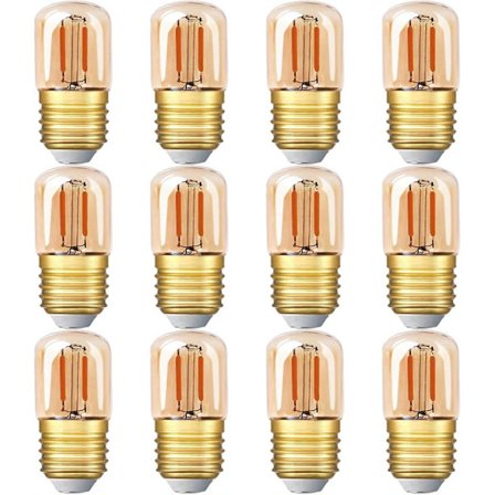 12 kpl Mini Tubular Led -lamppu, 1W T28 Edison Led -filamenttilamppu E27-kierrekanta 2200k Superlämmin valkoinen lamppu (meripihkanvärinen lasi) 220V 