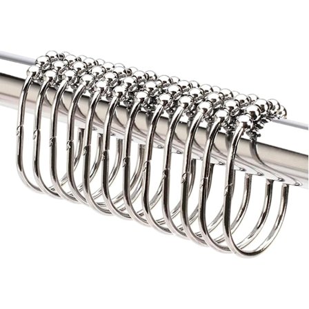 Depot brede bruseforhængsringe / krogsæt, dekorativ poleret