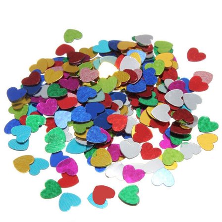 200 metal-pailletter. Hjerter