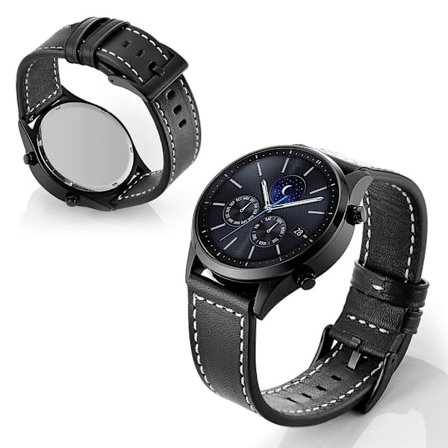 Samsung Gear S3 / Frontier slitstarkt klockarmband i äkta läder - Svart