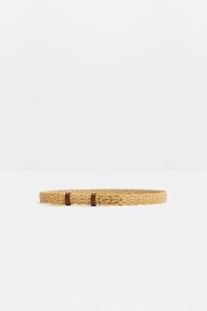 Malina - Monogram raffia belt - 80 - Natural