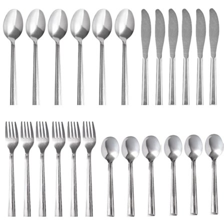 Bestick Set 24 Delar För 6 Personer . Rostfritt