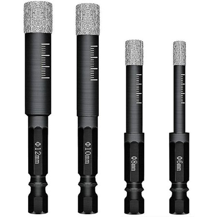 Sett med 4 diamantbor for keramiske fliser, porselensstentøy, glass, steinfliser. Profesjonelle diamantbor Keramiske fliser Bor Bits Verktøy -