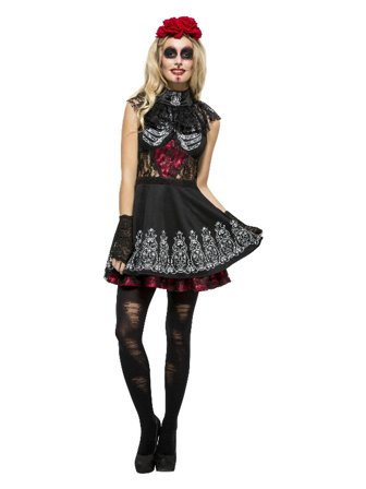 Day of the Dead-kostume Kjole Dame S