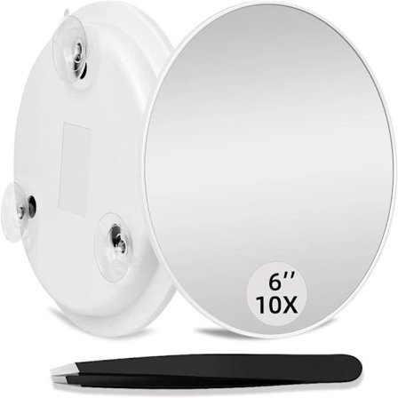 Forstørrelsesspejl med 3 sugekopper, makeup-forstørrelsesspejl med pincet Sort 30x Sort 30x