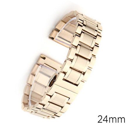 24mm elegant stainless steel watch band - Rose Gold