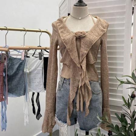 Topp Cardigan Sett Camisole KAHKI Kahki