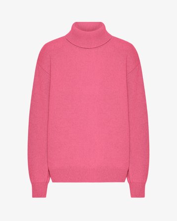 Merino Wool Turtleneck - Bubblegum Pink 2XL