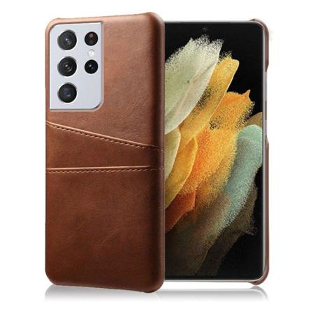 Dual Card Etui Samsung Galaxy S21 Ultra - Brun Brown