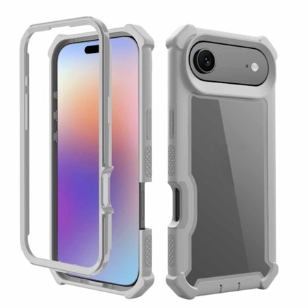 Tvåfärgat Stöttåligt Skal för Telefon, 4-Hörns Skydd, Stilren Euro Design (IP 17/17 Air/17 Pro/17 PM, Flerfärgad)