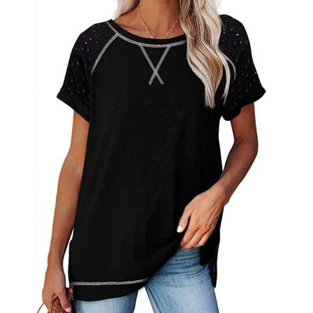 Dam T-shirt Casual Tee Shirt Top Blus Lös Helg