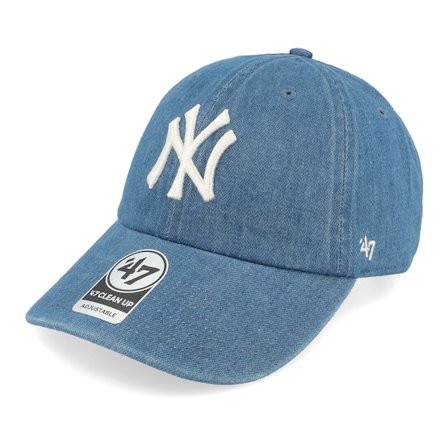 47 Brand - MLB Blå unconstructed Caps - New York Yankees MLB 47 Clean Up Timber Blue Dad Cap @ Hatstore