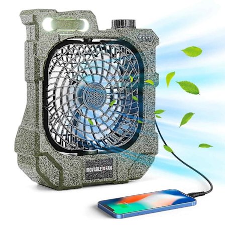 2-in-1 Leirintä LED-valo tuulettimella, telttavalaisin, 3 kirkkaustasoa