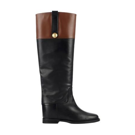 Via Roma 15 Leather Laarzen with button , Zwart , Dames , Maat: 39 EU High heels