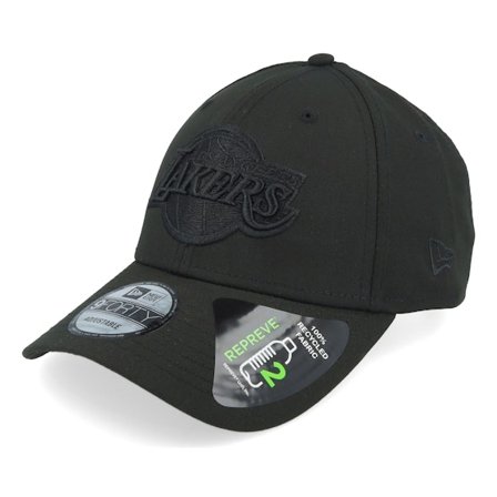 New Era - NBA Schwarz adjustable Cap - Los Angeles Lakers Repreve Outline 9FORTY Black/Black Adjustable @ Hatstore