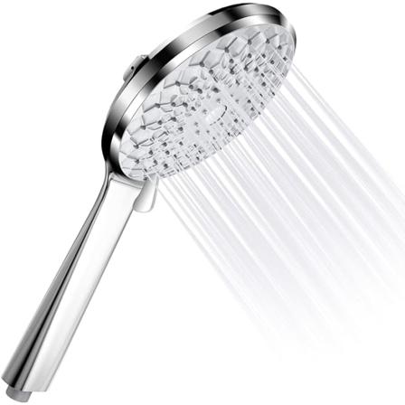 Käsisuihku suihkupistoolilla, suihkupäät 6 suutintyyppiä, hopea