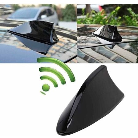 Hajfena Antenn Universal Hajfena Antenn Bilantenn med AM FM Radiosignal Vattentät Bas (Svart)