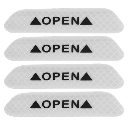 4 stk. selvklæbende reflekterende advarselsstrips til bildøre, hvide