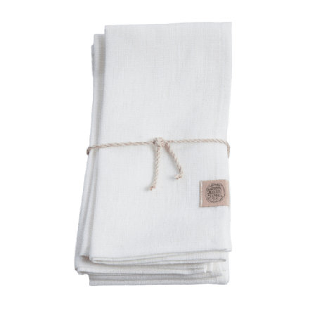 Lovely Linen Servetter Classic - Manglat Lin Bordstextil Unisex Vit 44x44 cm