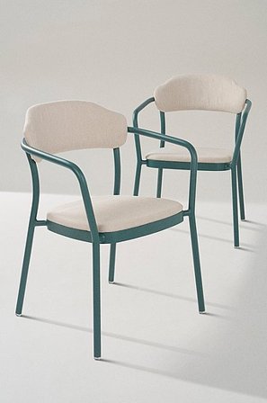 Jotex - Utestol 2-pack Aluminium - Polyester - Akryl Mörkgrön BIDART - Köp Utestolar & utepallar hos Jotex