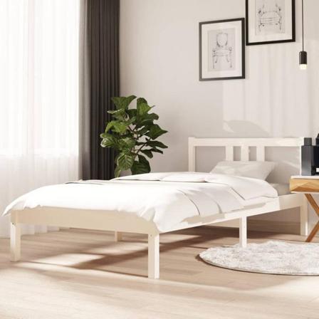 Vidaxl Sängram Vit Massivt Trä 90x190 Cm 3ft Vit