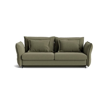 Catania 3-Sitzer-Schlafsofa in Nordic Grün, modernes Design mit Bettfunktion, hochwertiger Nozag- und Bonell-Federung, Tiefe 101cm, einfarbig