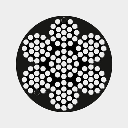 Guardrail wire, stainless steel (7 x 19) with white plastic coating, Ø4 x 8 mm, 12 metres