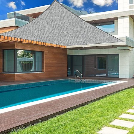 Firkantet solsejl 2,5x3m grå, vandtæt lærred 95% UV-bestandig, egnet til udendørs, have, terrasse, swimmingpool