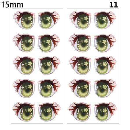 10 Par Love Cute Sticker Cartoon Eyes Stickers 15mm11 11