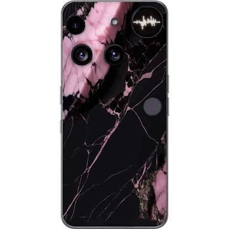Kompatibelt Mobilskal till Nothing Phone (3) Svart rosa marmor