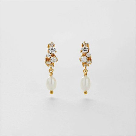 Louise Pearl Creolen - 18K vergoldetes Sterlingsilber