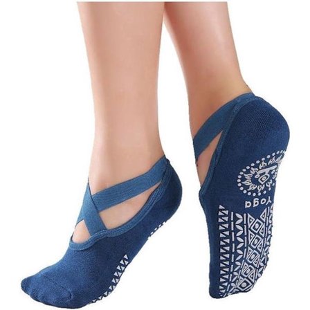 Suljetut Yoga-sukat | Liukuestepohjalla | Liukumattomat sukat | Pilates-sukat | Koko 36-40 I Sininen