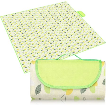 Piknikteppe 195*200CM, Piknikmatte med bærehåndtak, bærbar sammenleggbar teppe, for campingparkpiknik, lite flygende blad