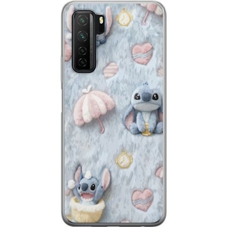 Kompatibelt Mobildeksel til Huawei P40 lite 5G Broder mønster med hjerter, paraplyer og pastellfarget myk bakgrunn