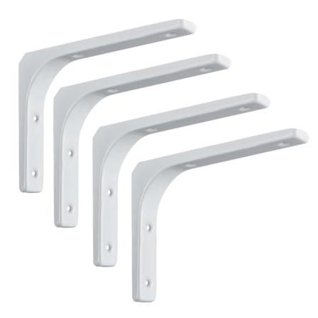 4 kpl Heavy Duty -hyllyteline L muotoiltu tee-se-itse-teräshuonekalu seinäteline Kodin sisustus Uusi White 200x150mm