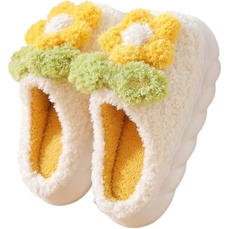 Dame Sutsko Voksen Varme Plys Blomster Indendørs Skridsikker Hjem Tyk Bund Vinter Herre Bomuld