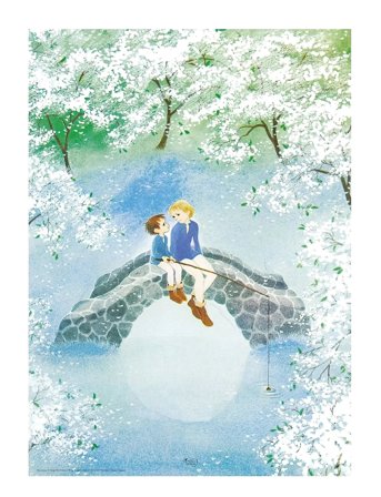 Poster & Frame Astrid Lindgren - Fishing - The Borthers Lionheart - Blue - 50X70CM
