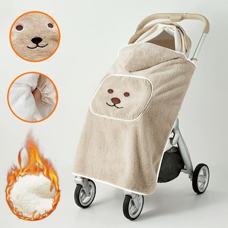 1 st Varm Plyschfilt för Barn med Söt Tecknad Design, Känguruficka - Ultramjuk Fleece Vinter Utomhussjal, Perfekt Present för [BR]