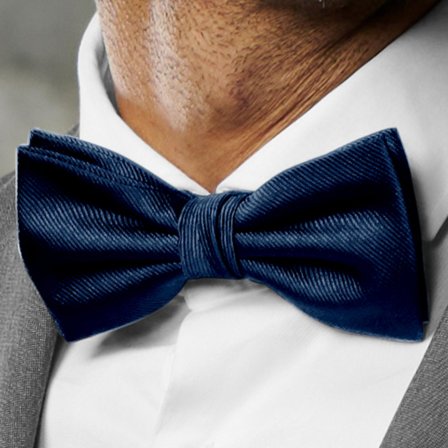 Navy Blue Pre-Tied Grosgrain Bow Tie for Men - Pre-tied bow ties