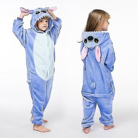 Børn Blue Stitch Cartoon Animal Nattøj Fest Cosplay Kostume Suit