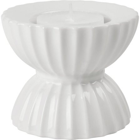 Lyngby porcelæn värmeljusstake, 8 cm, vit | Inredning > Ljusstakar & Lyktor > Ljuslyktor > Lanterna | Bagaren och Kocken