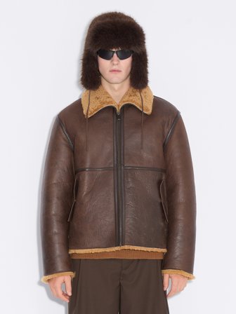 Holzweiler - Lou Shearling Jacket - Dk. Brown - Mens - Extra Small
