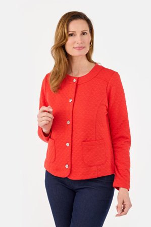 BRANDTEX - Let Jakke - Rød - Struktureret Kvalitet