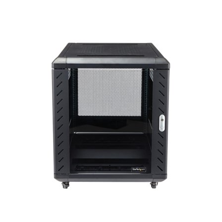 StarTech 12U AV Rack Cabinet - Network Rack with Glass Door - 19 inch Computer Cabinet for Server Room or Office (RK1236BKF) - rack - 12U