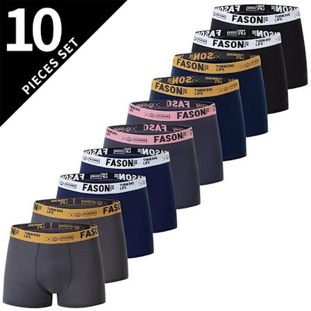 10-pakning herre boxershorts - pustende, komfortable, ensfargede, perfekte for hverdagsbruk, treningsstudio eller daglig bruk 10 stk