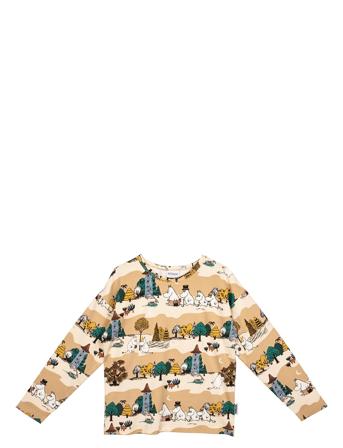 Valley Shirt T-shirts Long-sleeved T-shirts Beige Martinex*Betinget Tilbud