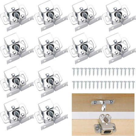 12-pak dobbelt rullelås skabsdørlås, skabsdørlås til rustfri døre