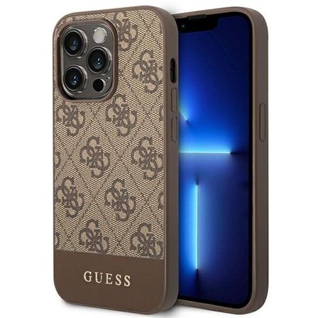 Guess GUHCP14XG4GLBR iPhone 14 Pro Max 6,7" brun/brun hard koffert 4G Stripe Collection