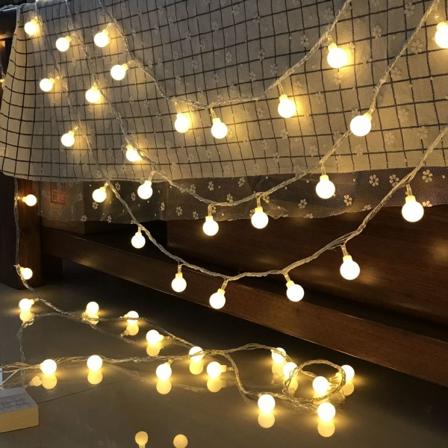 LED lyslenke runde ball små streng batterilys juledekorasjon utendørs camping stjernehimmel lys varm farge 6m 40 lys